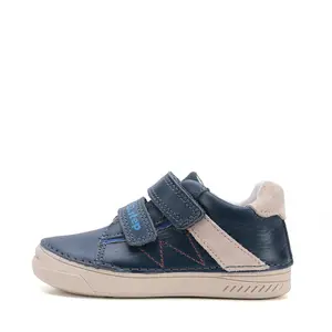 Pantofi D.D Step fete, piele naturala, albastru cu roz- S040-52884BM-30-D.D. Step