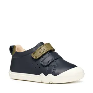 Pantofi Geox fete, Barefoot, piele naturala, Steppieup, bleumarin alb- B465WA-00085-CF4E3-26-GEOX
