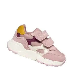Pantofi Geox fete, piele naturala,  brant antibacterian, Geox Respira, Flexyper, roz- B566NA-022BC-CA87B-26-GEOX