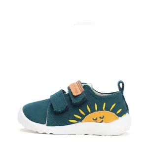 Pantofi copii de interior din material textil, barefoot, talpa flexibila, verde, D.D Step_C086-52426AM-31_Pebebe
