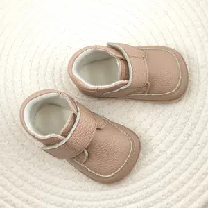 Ghete primii pasi, piele naturala, scai, captuseala textila, talpa din cauciuc, cappuccino_RO-17-10-24_Pebebe