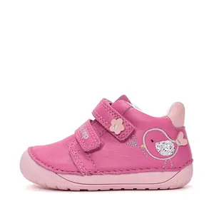 Pantofi Barefoot D.D. Step fete, piele naturala, primii pasi, roz_S070-61646B-24_Pebebe
