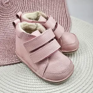 Ghete primii pasi, piele naturala, captuseala din blanita, talpa felxibila, roz deschis_RO-22-10-20_Pebebe