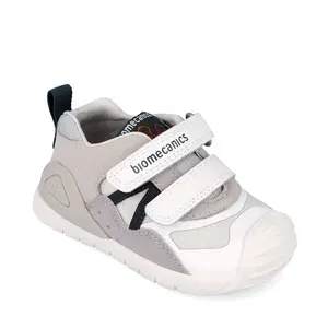 Pantofi Biomecanics baieti, piele si material textil, Biogateo Casual, Gri cu Alb_262122-C050-20_Pebebe