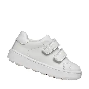 Pantofi Geox copii, piele naturala, brant antibacterian, MiniCub, alb_B656TA-08554-C1000-23_Pebebe