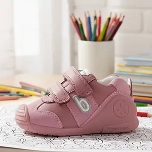 Pantofi copii, piele naturala, Biogateo Sport, roz inchis, Biomecanics_221002-B165-18_Pebebe