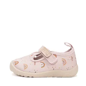 Pantofi de interior pentru copii, decupati, material textil, talpa flexibila, roz, D.D Step_C086-61991-21_Pebebe