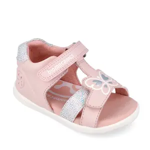 Sandale Barefoot Biomecanics Wider, Varf Deschis, Piele Naturala, Roz cu Fluture_262162-A779-23_Pebebe