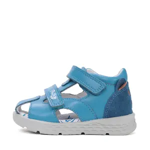 Sandale cu supinatie, Ponte20, piele naturala, albastru design cu ursulet_DA05-6-1256A-22_Pebebe