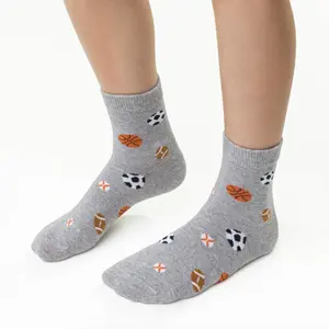 Șosete pentru băieți, gri deschis, cu mingi, STEVEN_CE407014G_Pebebe