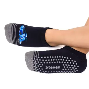 Șosete antiderapante pentru băieți scurte, bleumarin, cu scuter, STEVEN_XE061134G_Pebebe