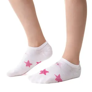 Șosete pentru fete, scurte, albe, cu steluțe, STEVEN_JW042152W_Pebebe