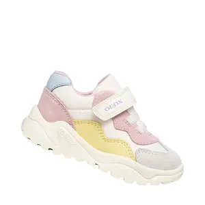 Pantofi Geox fete, piele naturala,  brant antibacterian, Geox Respira, Ciufciuf, alb, roz_B455QB-0FU22-C1138-21_Pebebe