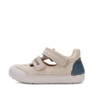 Pantofi D.D.Step, primii pasi, din piele naturala, decupati, primii pași, bej_H066-61530-21_Pebebe