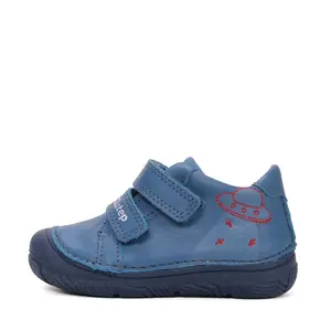 Pantofi D.D Step Baieti, piele naturala, captuseala din piele, talpa flexibila, bleumarin, design cu OZN_S082-61612A-22_Pebebe