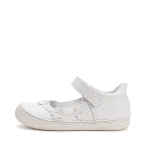 Pantofi fete, balerini, piele naturala, design cu flori, alb D.D.Step_H078-61856M-29_Pebebe