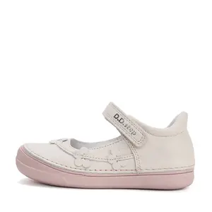 Pantofi fete, balerini, piele naturala, design cu flori, crem, D.D.Step_H078-61966AM-30_Pebebe