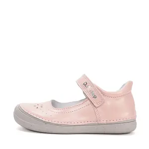 Pantofi fete, balerini, piele naturala, design cu flori, roz perlat, D.D.Step_H078-61794BM-29_Pebebe