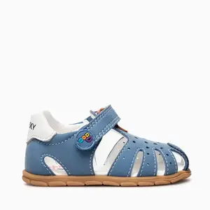 Sandale Barefoot baieti, Pablosky, albastru, Nobuck-Tech, inchidere cu scai_067444-19_Pebebe