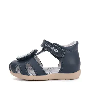 Sandale D.D. Step, Baieti, piele naturala, talpa flexibila, Bleumarin, hipopotam_G075-61516A-20_Pebebe