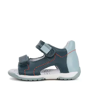 Sandale baieti cu varf deschis, piele naturala, talpa flexibila, bleumarin, D.D. Step_G111-61179BM-29_Pebebe