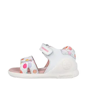 Sandale fete Biomecanics, Varf Deschis, Sustinere la calcai, Piele Naturala, alb cu imprimeu_262141-A050-20_Pebebe