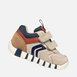 Pantofi Geox baieți, piele naturala, brant antibacterian, Geox Respira, Iupidoo, Bej_B3555D-05422-C6181-22_Pebebe
