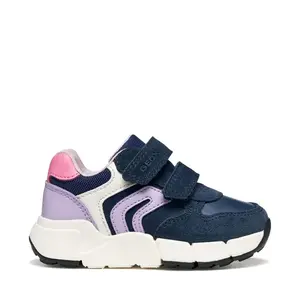 Pantofi Geox fete, piele naturala, brant antibacterian, Flexyper mini, bleumarin cu roz/lila_B656NA-05422-C4215-20_Pebebe