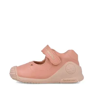 Pantofi fete, piele naturala, Biogateo Casual, roz print inimioare, Biomecanics_261100-B193-19_Pebebe