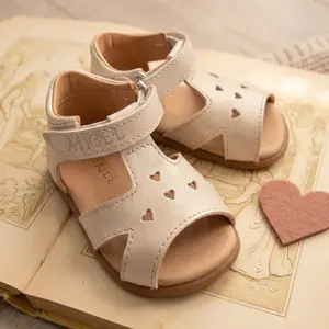 Sandale din piele naturala, talpa flexibila, barefoot, crem sidef_RO-800-2-24_Pebebe