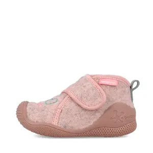 Pantofi Biomecanics fete, material textil, sustinere calcai, Biohome, roz cu inimioare_261181-B032-20_Pebebe