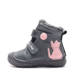 Ghete D.D Step fete, piele naturala, fluorescente, imblanite, gri_W082-62935AM-26_Pebebe