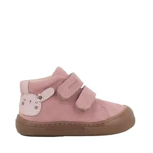 Ghete Primigi fete, primii pasi, Barefoot, piele naturala, talpa flexibila, varf protector, roz cu iepuras_2411300-20_Pebebe