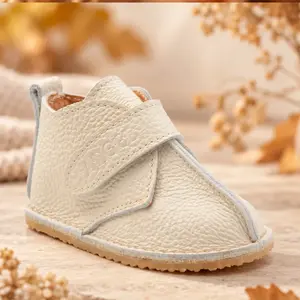 Ghete copii, barefoot, piele naturala, primii pasi, crem_RO-121-4-21_Pebebe