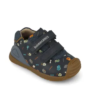 Pantofi Biomecanics baieti, piele naturala si material textil, Biogateo Casual, albastru_261129-A183-20_Pebebe