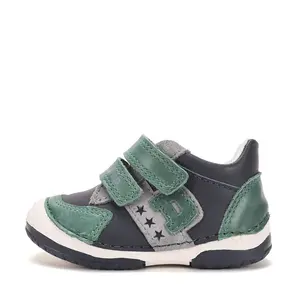 Pantofi DD Step baieti, piele naturală, cu suținere, talpa flexibila, bleumarin verde_S038-62241A-19_Pebebe