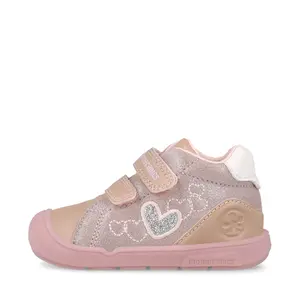 Pantofi fete Biomecanics Barefoot, varf protector, piele naturala, roz sidef cu inimioare_261142-B892-21_Pebebe