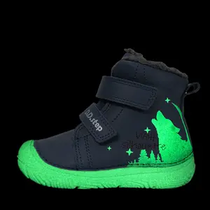 Ghete D.D Step baieti, piele naturala, fluorescente, imblanite, albastru inchis_W082-62555A-20_Pebebe