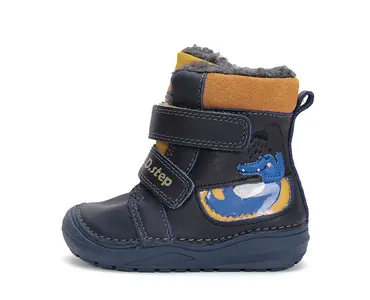 Ghete baieti, piele naturala, captuseala, bleumarin, crocodil, D.D.Step - W071-42421-25-