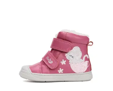 Ghete cu supinatie pentru fete, piele naturala, talpa ferma, captuseala blana ecologica, roz, Ponte20 - DA07-5-2110A-27-