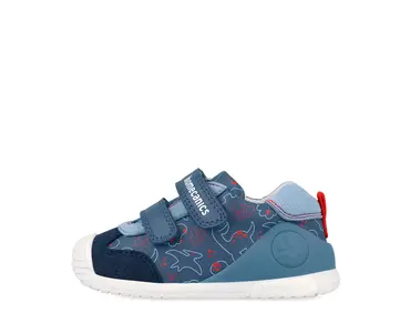 Pantofi Biomecanics pentru Băieței Biogateo Casual – bleumarin cu Imprimeu Dinozauri_262120-A556-19_Pebebe