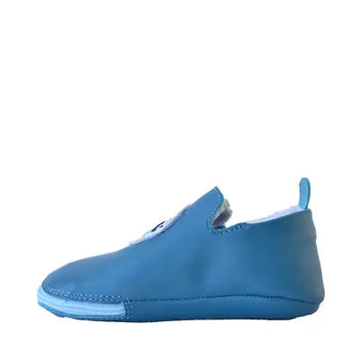 Pantofi copii cu fermoar și talpă de piele, albastru- RO-06-Albastru-23-Luy-