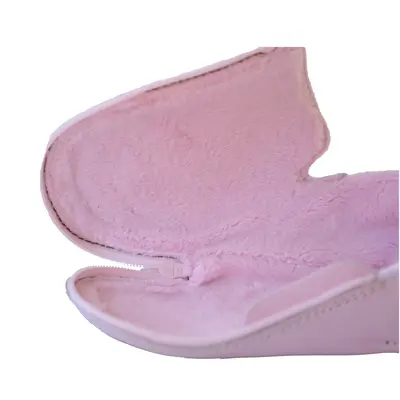 Pantofi copii cu fermoar și talpă de piele, roz- RO-06-roz-23-Luy-