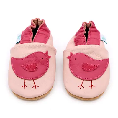 Pantofi din piele moale cu puișori roz- GS0016-36-48-Dotty Fish-