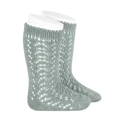 Sosete bumbac, crosetate, verde uscat- 2.518/2-3-756-Condor-Bumbac