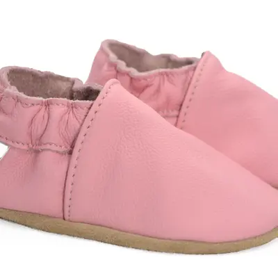 Papucei de interior din piele naturala, roz, Babice- BA-057/24-25-Babice-