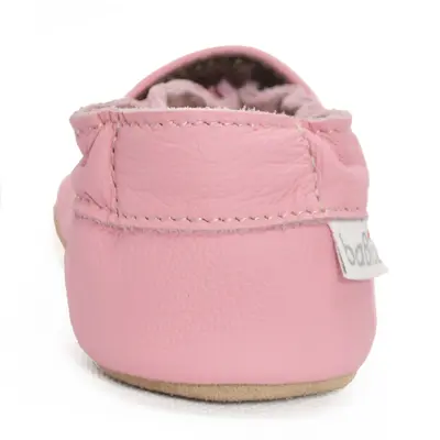 Papucei de interior din piele naturala, roz, Babice- BA-057/24-25-Babice-
