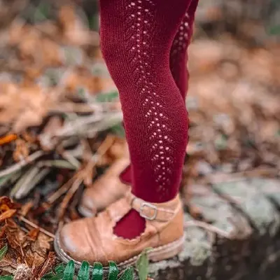 Dres din bumbac cu model lateral crosetat, burgundy, Condor- 2.591/1-8-572-Condor-Bumbac