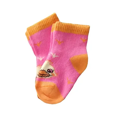 Sosete bumbac si elastan, 0-6 luni, puisor, roz- 326-1-0-6-CISEROM-