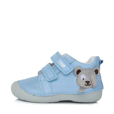 Pantofi din piele naturala, primii pași, talpa flexibila, ursulet, bleu, D.D.Step- S015-312A-21-D.D. Step-